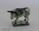 Antiques Delft Cow Blue Floral Decoration