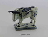 Antiques Delft Cow Blue Floral Decoration