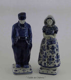 Delft Pair Figurine-Peasants Blue Decoration