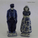 Delft Pair Figurine-Peasants Blue Decoration