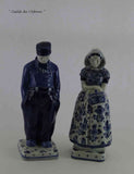 Delft Pair Figurine-Peasants Blue Decoration