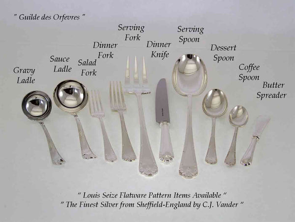 Silver Flatware 76 Pieces Set, Louis Seize