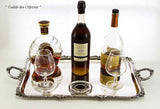 Rare Orrefors Pair of Brandy Glass, Frosted Edge & Base