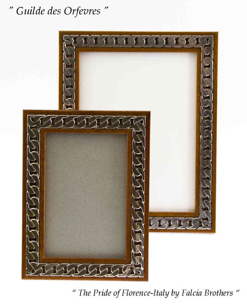 Pair Fine Quality Sterling Silver & Wood Photo Frames