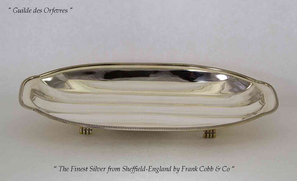 Silver Fluted Cake or Macaron Dish with Gadroon Mount