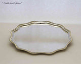 Set of 3 Silver Salvers Scalloped Edge, Gadroon