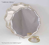 Set of 3 Silver Salvers Scalloped Edge, Gadroon