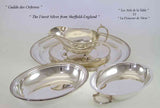 Set of 3 Silver Oval Platter, Entree Dish & Cover, and Gravy Boat