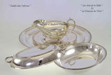 Set of 3 Silver Oval Platter, Entree Dish & Cover, and Gravy Boat