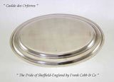 Silver Oval Platter 18 in. with Bead Pattern, Applied Border