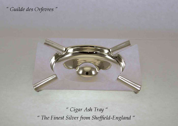 Silver Cigar Ash Tray, Square-Plain