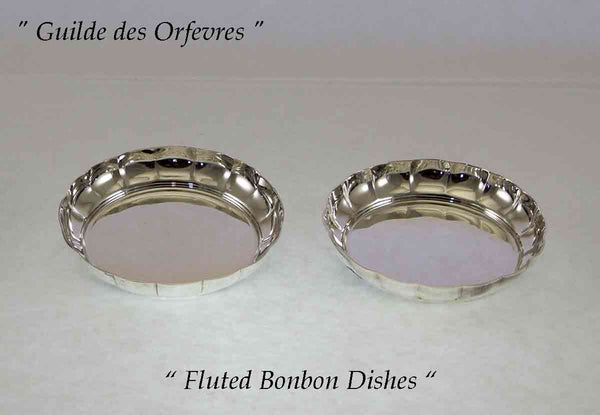 Pair Silver Fluted Bonbon Dishes