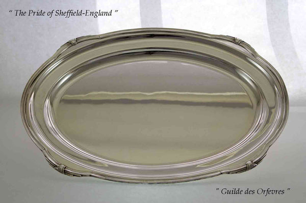 Silver Oval Platter 20 in. with Jubilee, Patented Applied Border