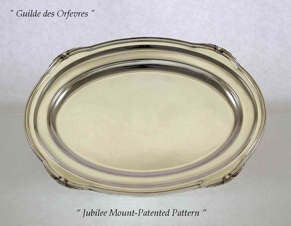 Silver Oval Platter 18 in. with Jubilee, Patented Applied Border