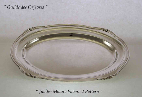 Silver Oval Platter 12 in. with Jubilee, Patented Applied Border