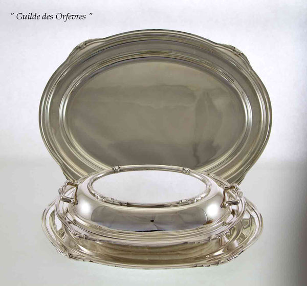 Entree Dish & Cover with Platters 12 & 14 in. with Jubilee, Patented Applied Border