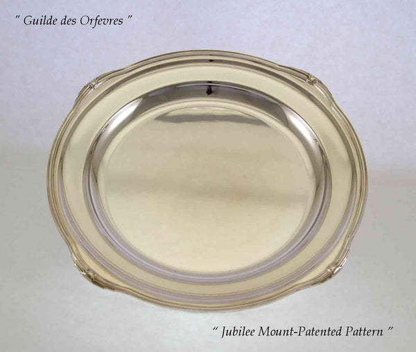 Silver Round Platter 14 in. with Jubilee, Patented Applied Border