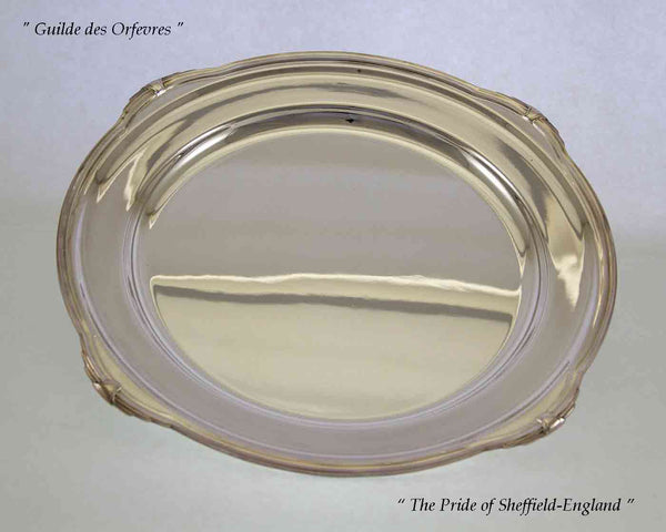 Silver Round Platter 18 in. with Jubilee, Patented Applied Border