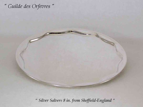 Silver Salver Scalloped Edge, Plain 8 in.