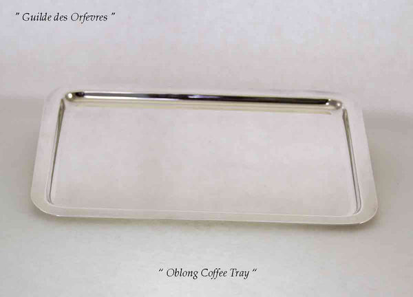 Silver Coffee Tray Oblong, Raw Edge/Plain.