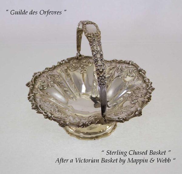 Sterling Silver Chased Basket, After Mappin & Webb