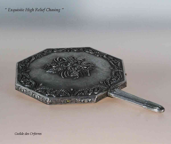 Sterling Turkish Replica Hand Mirror, Exquisite Chasing