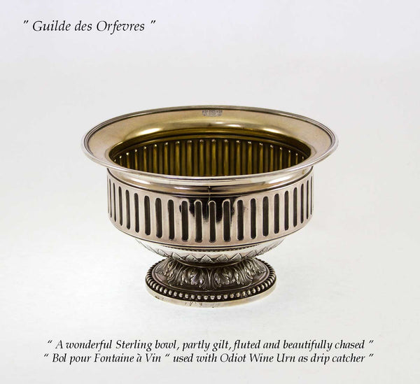 Wonderful Antiques Odiot Sterling Fluted Bowl Chased