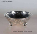 Delightful Round Chased Sterling Bowl