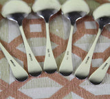 Vintage Sterling Silver Set of 6 Soup Spoons, Feather Edge