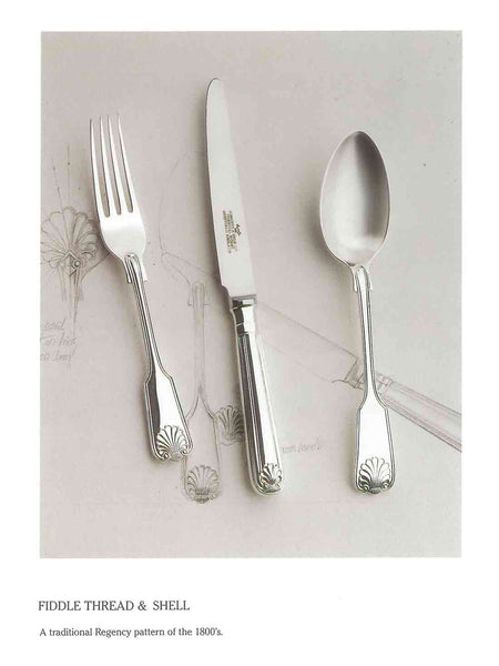 Silver 5 Pc Place-Setting, Fiddle Thread & Shell