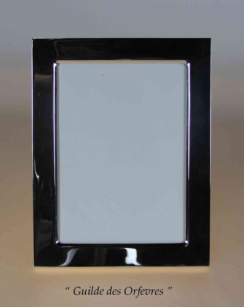 Quality Large Sterling Silver Photo Frame, Wide Plain