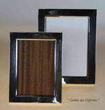 Quality Pair Sterling Silver Photo Frames, Wide Plain