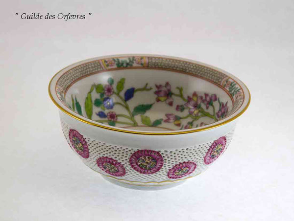 Exquisite Pierced Double Wall Hand-Painted Collectors Bowl