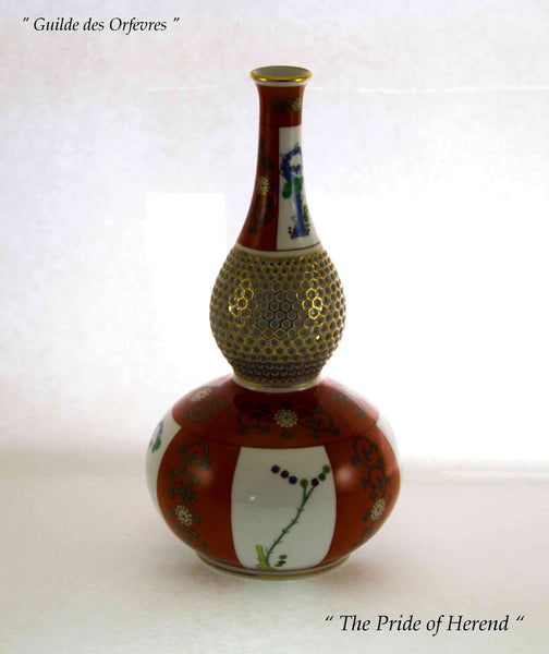 Exquisite Pierced Double Wall Hand-Painted Collectors Vase