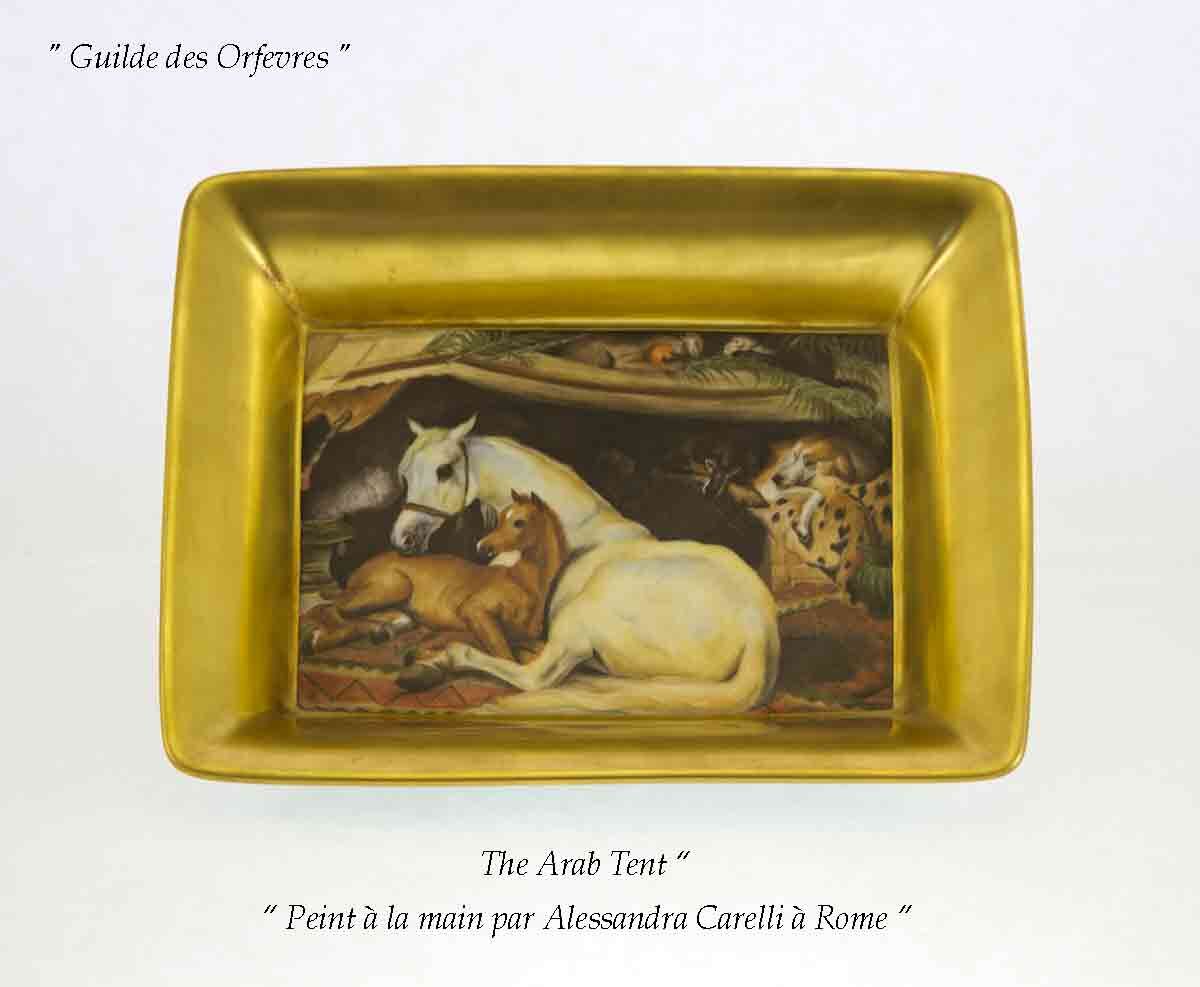the arab tent painting A Superb Oblong Dish “The Arab Tent “ After Edwin Landseer 1866 Painting