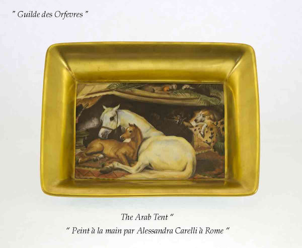 A Superb Oblong Dish “The Arab Tent “ After Edwin Landseer 1866 Painting
