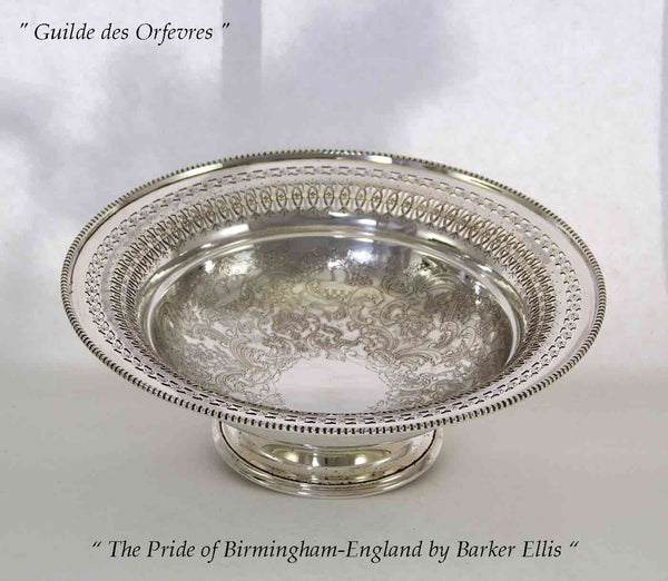 Silver Fruit/Cake Dish, Pierced Border