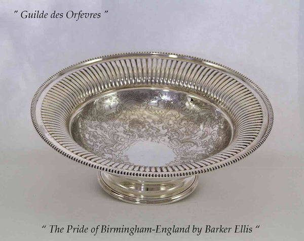 Silver Fruit/Cake Dish, Fluted Border