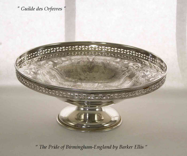 Silver Fruit Dish Pierced Border