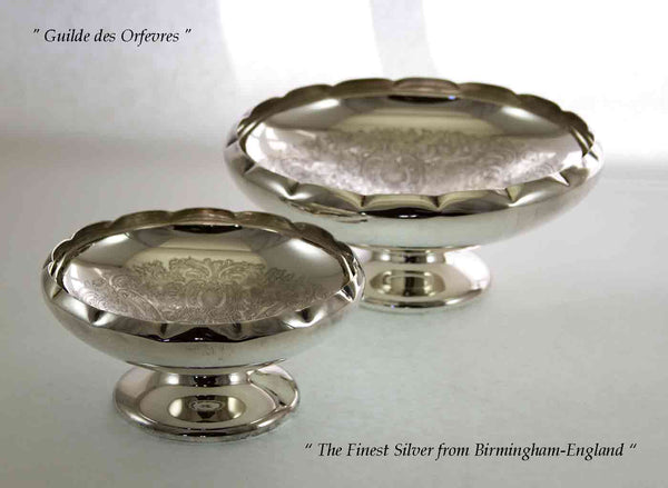 Silver Round Shaped Fruit & Sweet Dish, Embossed