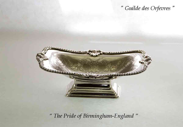 Silver Oblong Sweet Dish, Gadroon & Shell, Embossed