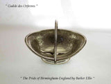 Silver Small Oval Basket Embossed