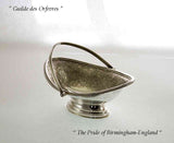 Silver Small Oval Basket Embossed