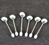 Sterling Silver Set of 6 Demi-Tasse Coffee Spoons with Mother of Pearl