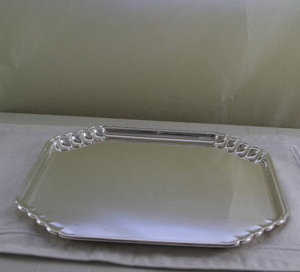 Silver Shaped Corners Salver 14 in.