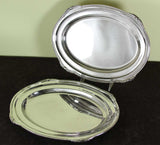 Silver Oval Platter 12 in. with Jubilee, Patented Applied Border