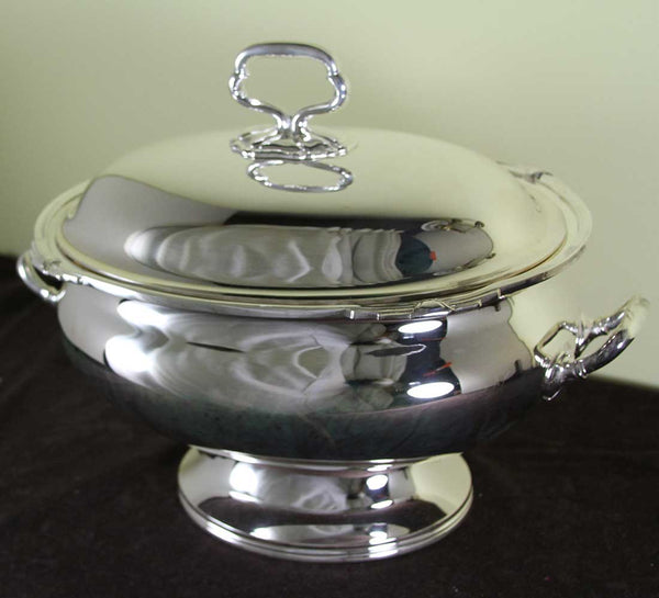 Silver Oval Soup Tureen & Cover with Jubilee, Patented Applied Border