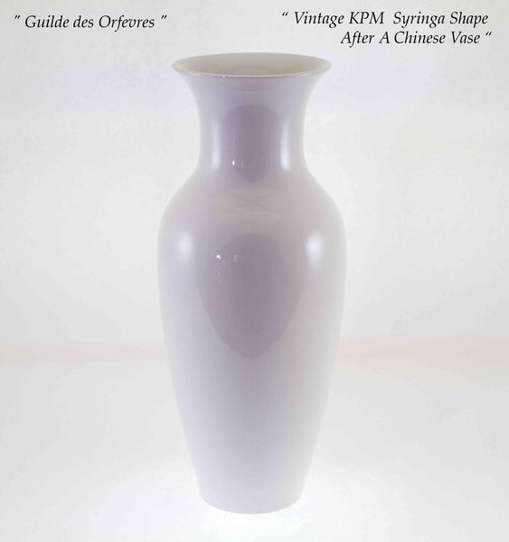 KPM Chinese Shape Syringa Vase White Porcelain