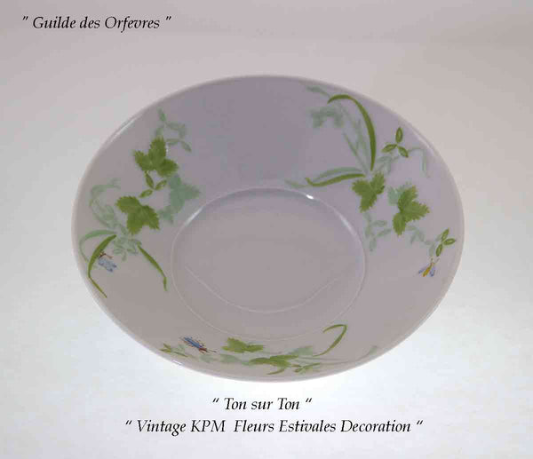 KPM Dessert Bowl Feldblumen with Fleurs Estivales Decoration