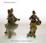 KPM  Set of 3 Handcrafted Figurines, Justice, Summer & Element